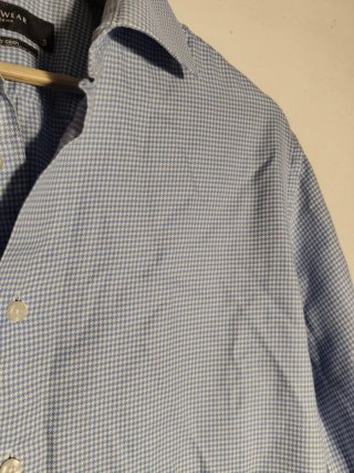 Camisa Easy Wear Azul Cuadros