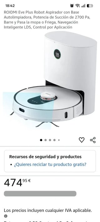 Robot Aspirador ROIDMI con Base Limpieza