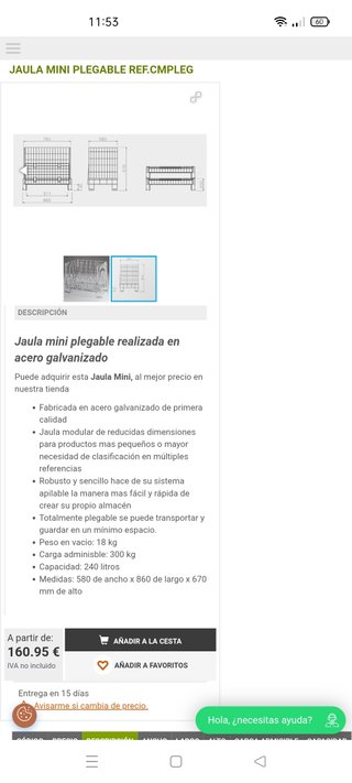 Jaula Metálica Plegable Acero Galvanizado