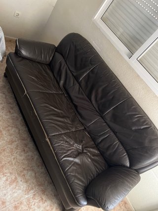 2 Sofás Marrones Tela