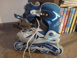 Patines en línea 4 ruedas azul
