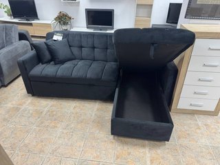 Sofá Cama Negro Reclinable + Arcón