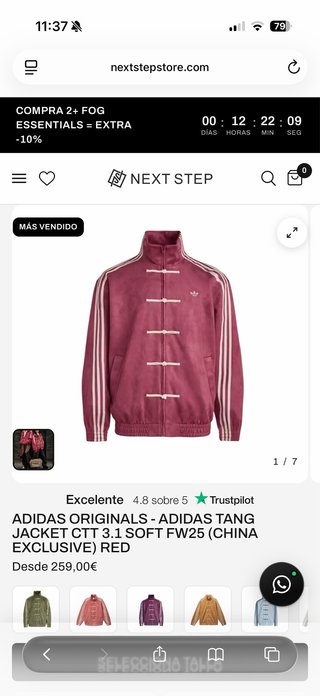 Chaqueta Adidas Tang Roja