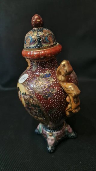 Vaso Decorativo Satsuma com Tampa e Asas