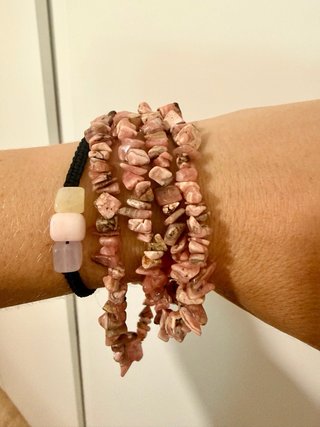 Collar largo Rodocrosita natural chips