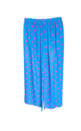 Pantalón azul con lunares rosas