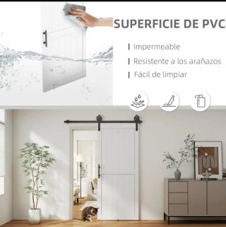 Puerta corredera blanca estilo granero