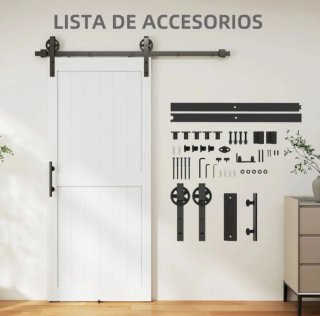 Puerta corredera blanca estilo granero