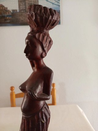 Figuras africanas madera mediados siglo XX