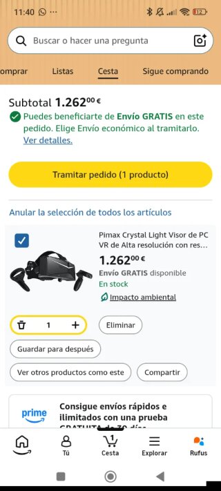 Pimax Cristal Light QLED SIN ESTRENAR