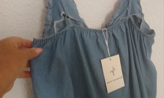 Camiseta tejana bordada azul