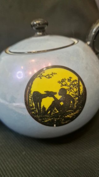 Bule cerâmica vintage Lusterware com infusor.
