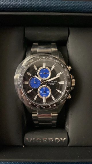 Reloj Viceroy Cronógrafo Negro y Plateado