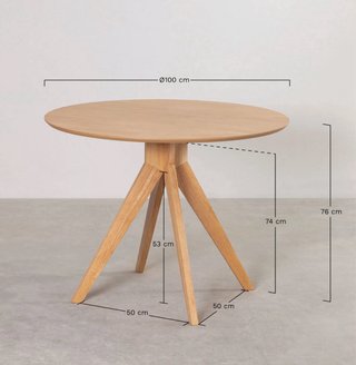 Mesa redonda madera Ø100 cm