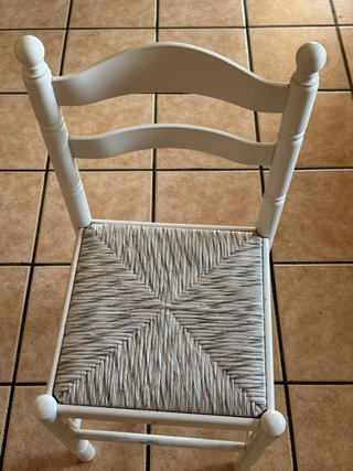 4 sillas de cocina madera y mimbre