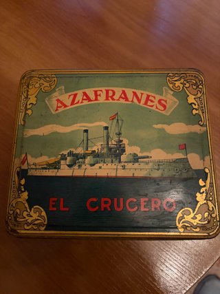 Caja Metálica El Crucero Azafranes - Vintage