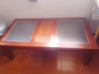 Mesa de centro madera y cristal