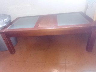 Mesa de centro madera y cristal