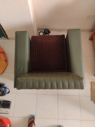 Sofá de cuero vintage años 70