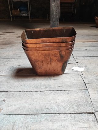 Juego de 4 macetas de cobre