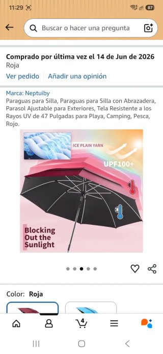 Sombrilla grande para silla, hamaca. NUEVA