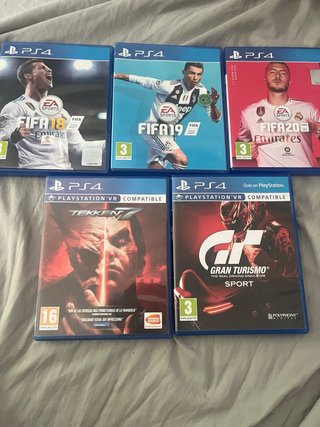 5 Juegos PS4: FIFA 18, 19, 20, Tekken 7, GT Sport