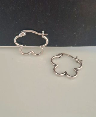 Pendientes Aro Plata Flor