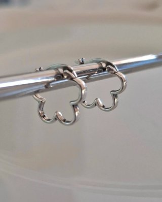 Pendientes Aro Plata Flor