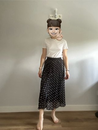 Falda larga negra lunares colores Talla XS
