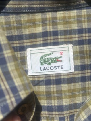 Camisa Lacoste cuadros azul y verde
