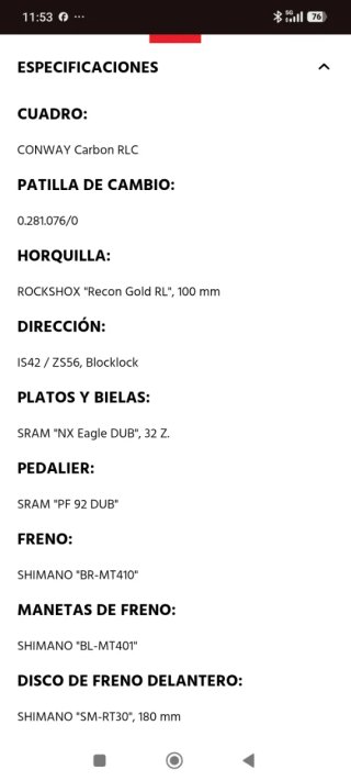 Bicicleta Carbono Conway RLC2
