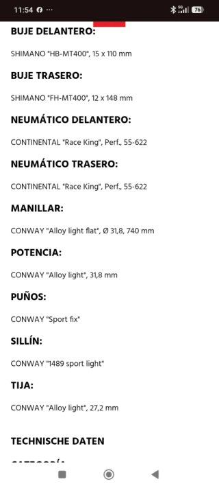 Bicicleta Carbono Conway RLC2