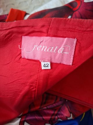Vestido de fiesta rojo y blanco