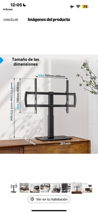 Soporte TV Hemudu Negro