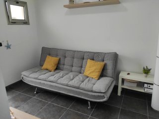 Sofácama de 3 plazas gris