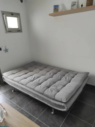 Sofácama de 3 plazas gris