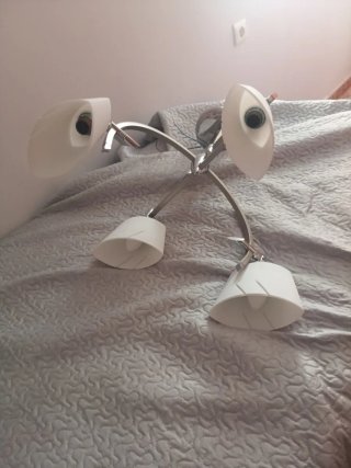 Lámpara de techo moderna plata y blanco