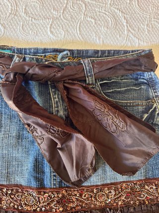 Falda vaquera boho vintage con cinturón