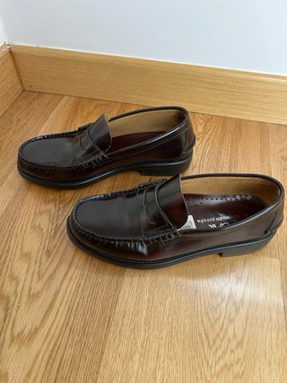 Mocasines de piel Unit Vino Talla 40 - Poco Uso