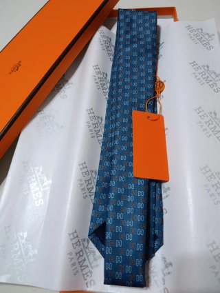 Corbata Hermès Azul y Naranja