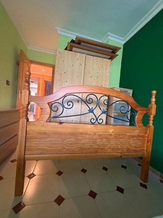 Cabecero de cama madera y metal 135cm