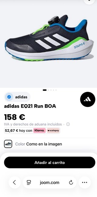 Zapatillas Adidas EQ21 RUN BOA K talla 39 1/3