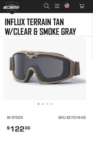 Gafas balísticas ESS Influx Terrain Tan