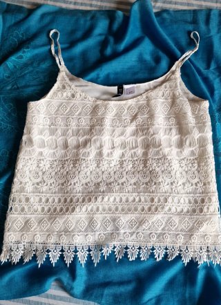 Top H&M pizzo bianco