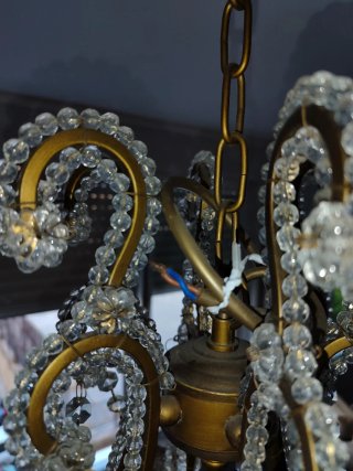 Lámpara de techo de cristal y metal