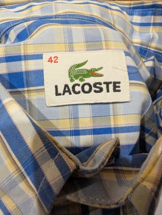 Camisa Lacoste cuadros hombre manga corta