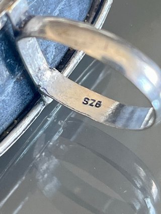 Anello vintage argento 925 e tormalina nera