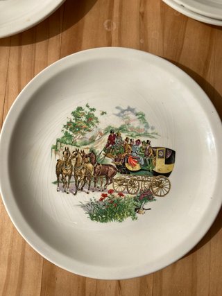 6 Platos Postre POSTESA - Colección ecuestre