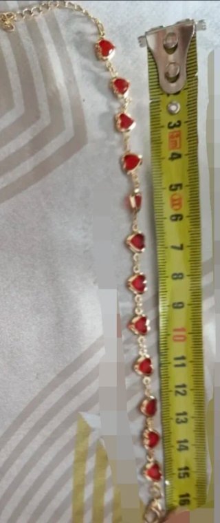 Pulsera Corazones Rojos y Dorados