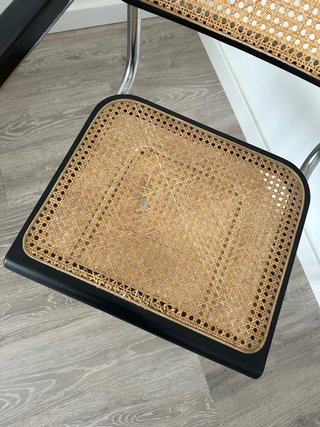 Silla Cesca Negra con Asiento Rattan